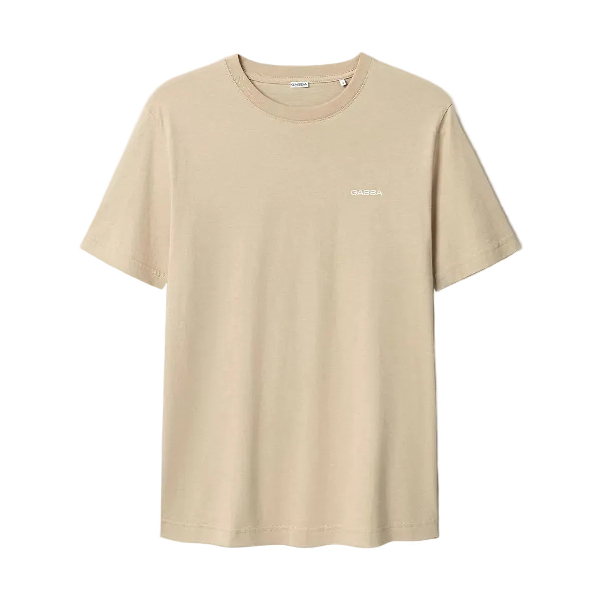 GABdune logo T-shirt in zandbeige, ronde hals en korte mouwen