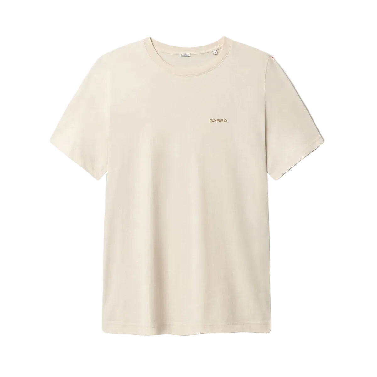 T-shirt met GABdune-logo, lichtbeige birch, ronde hals en korte mouwen