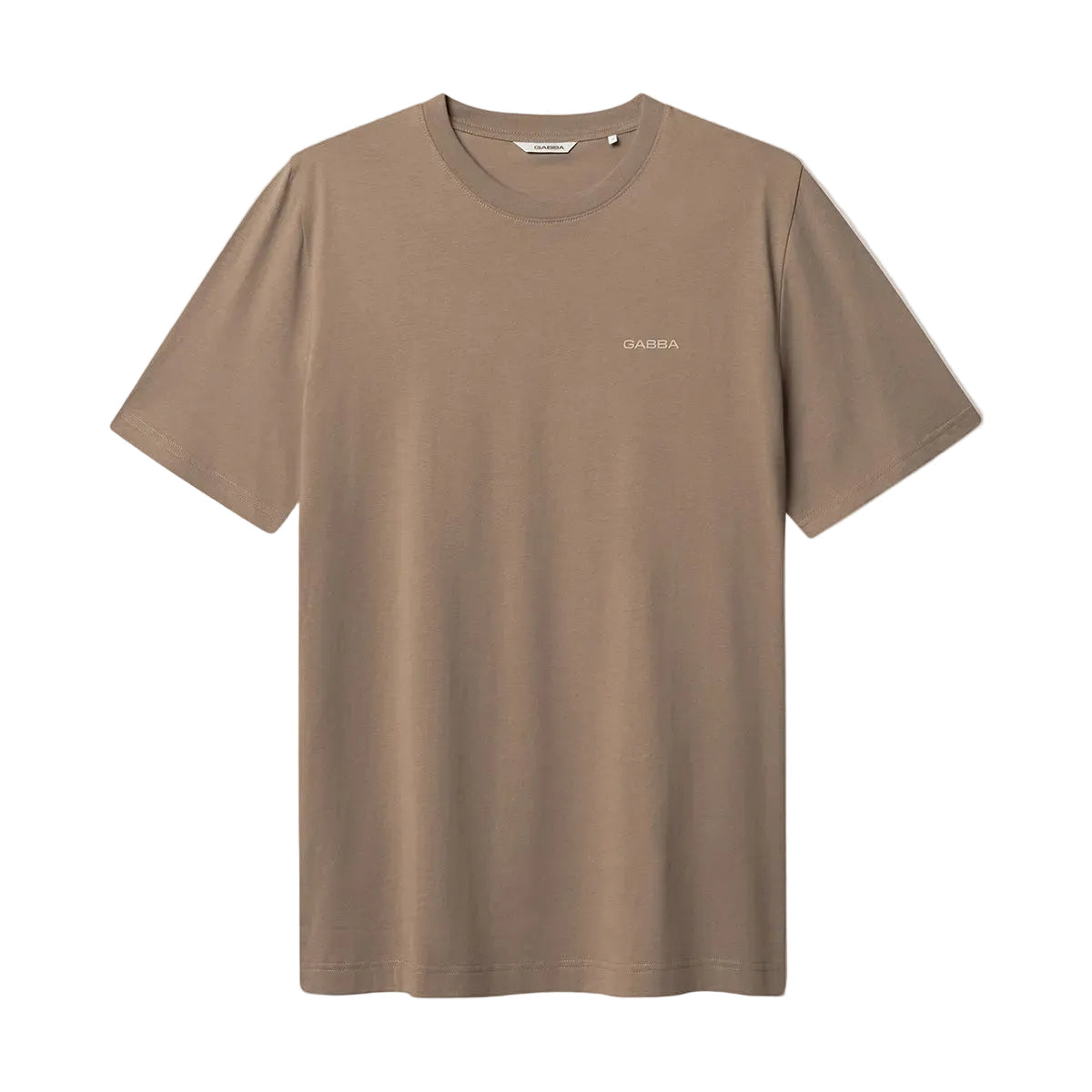 Taupekleurig GABdune logo T-shirt met ronde hals en korte mouwen