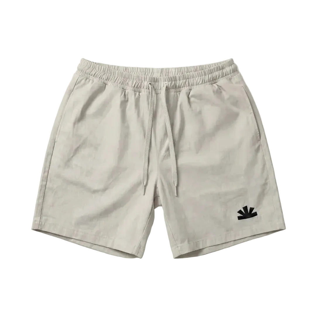 Resortshort Silver Birch met rechte pijpen, elastische taille en print op rechterbeen