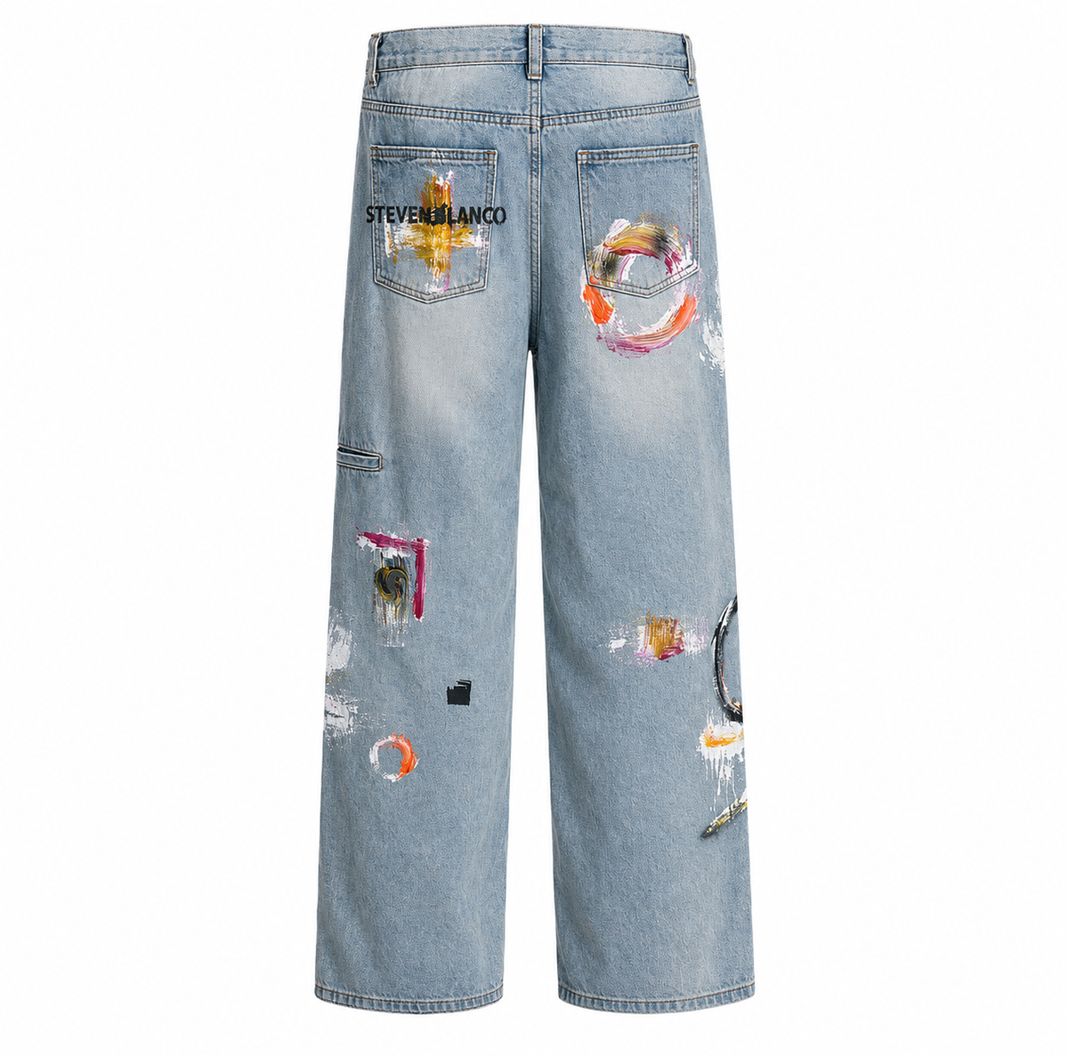 Steven Blanco The Brushstroke Denim Jeans - Blue