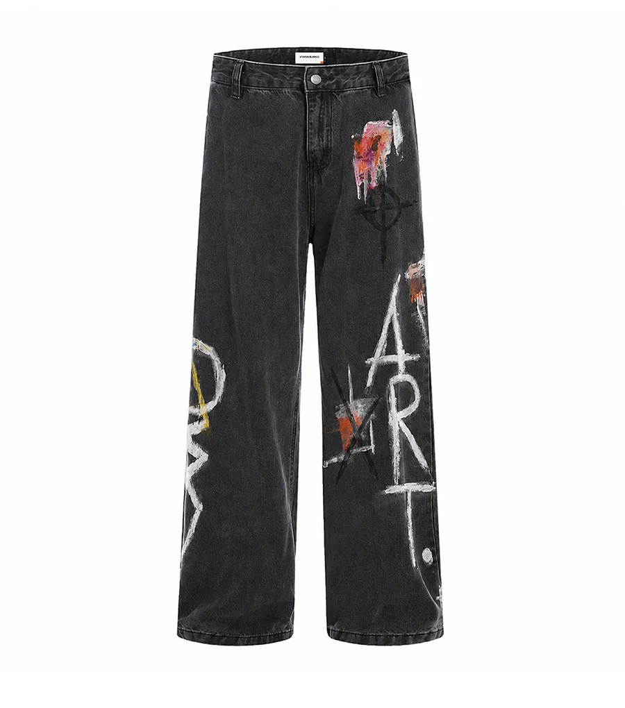 steven blanco The Brushstroke Denim Jeans - Dark Grey