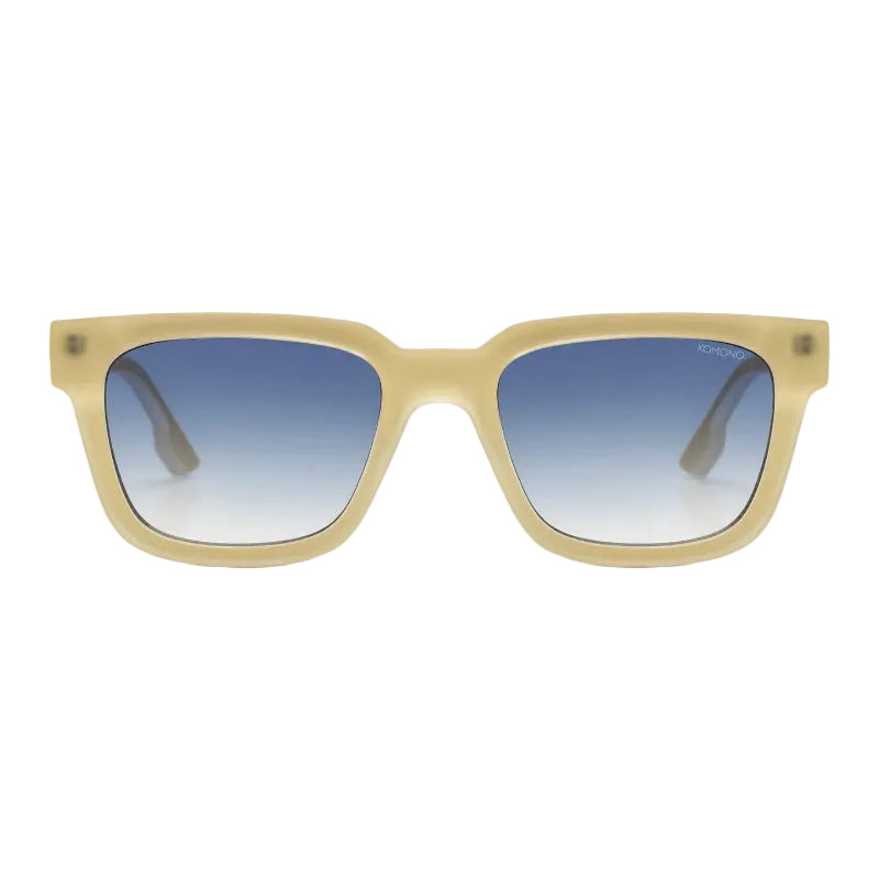 Zonnebril met crème montuur en blauwgrijze lenzen LAB10MENSWEAR.NL