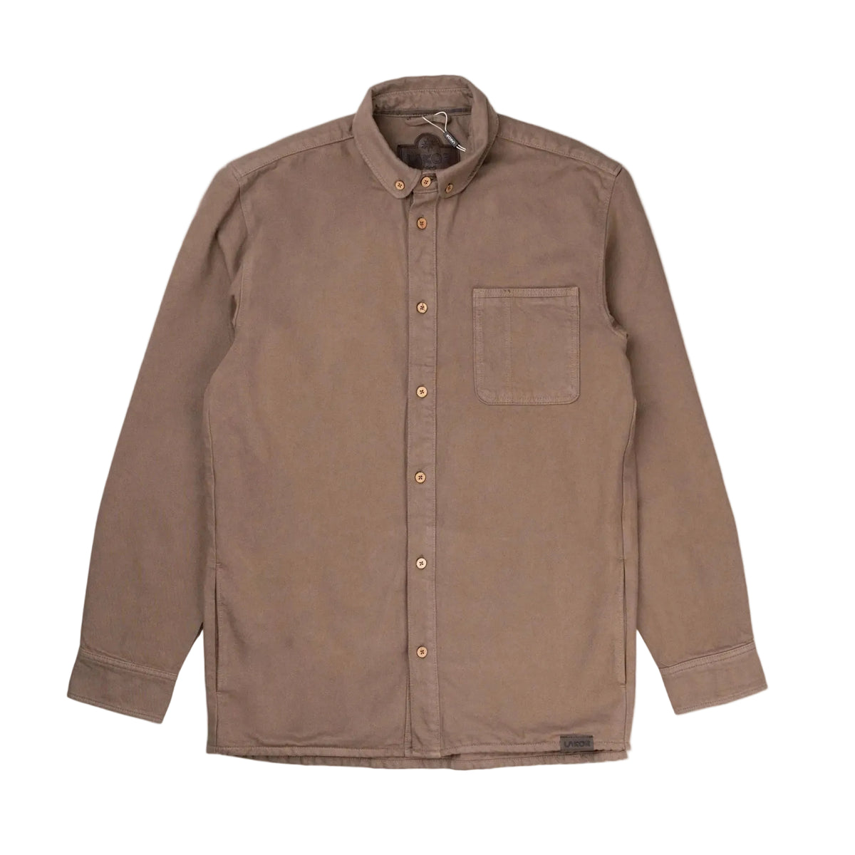 Morelkleurig overshirt met knoopsluiting en borstzak, lange mouwen
