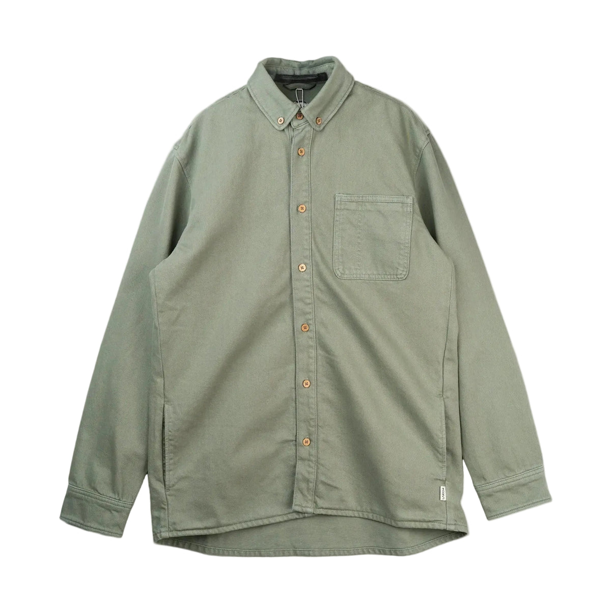 Lichtgroen overshirt met knoopsluiting en borstzak