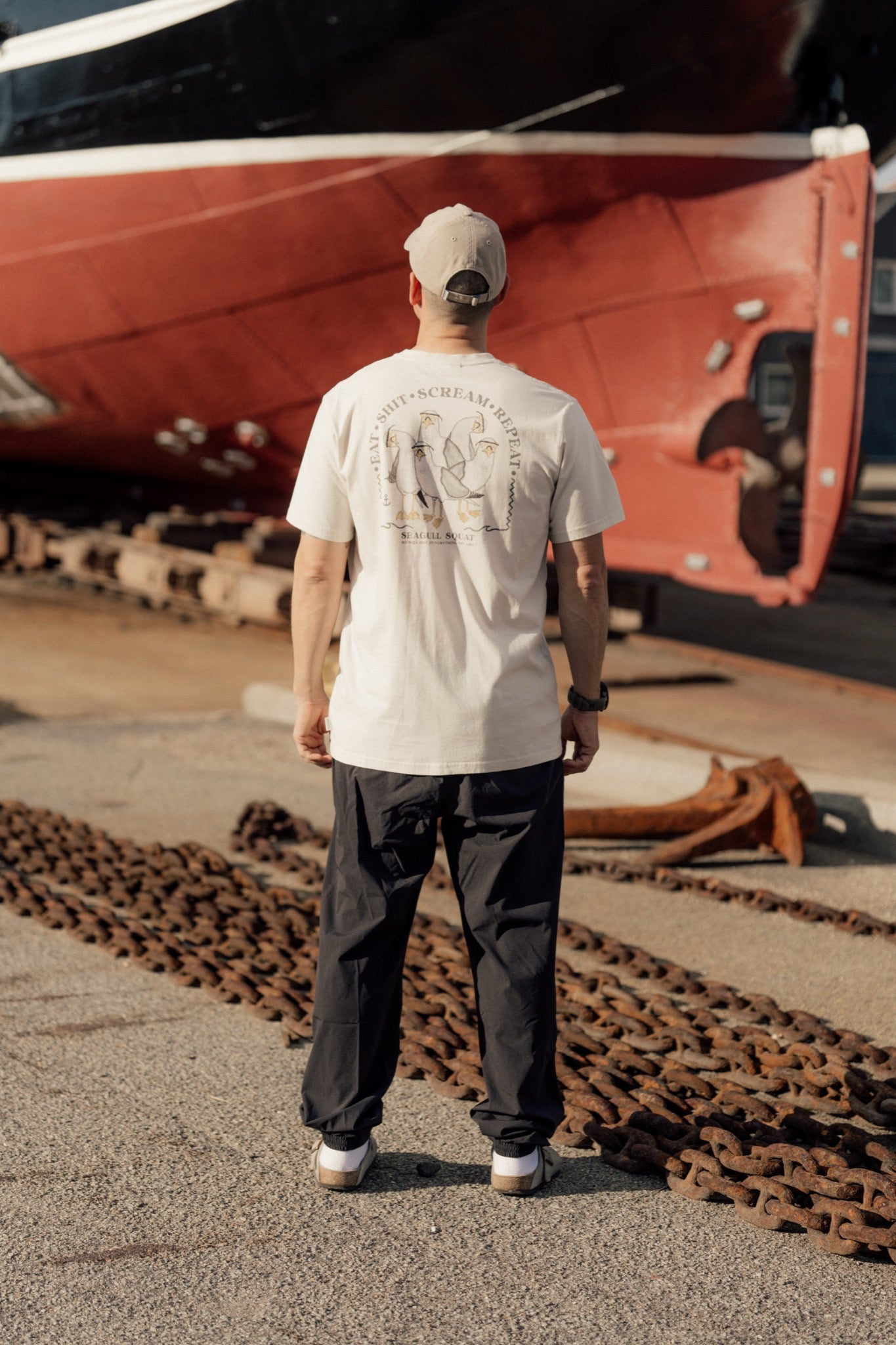Seagull Squad Back T-Shirt - Rainy Day - Lakor | LAB10STREETWEAR