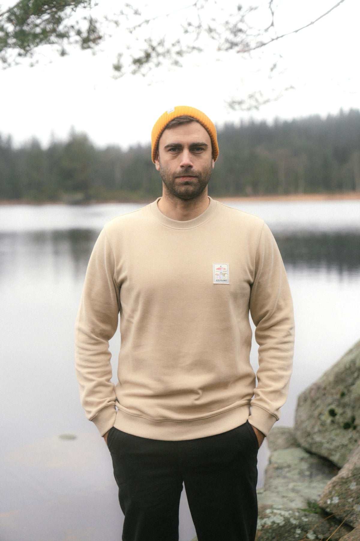 Lakor Mushroom Trio Crewneck - White Pepper - lab10menswear.nl