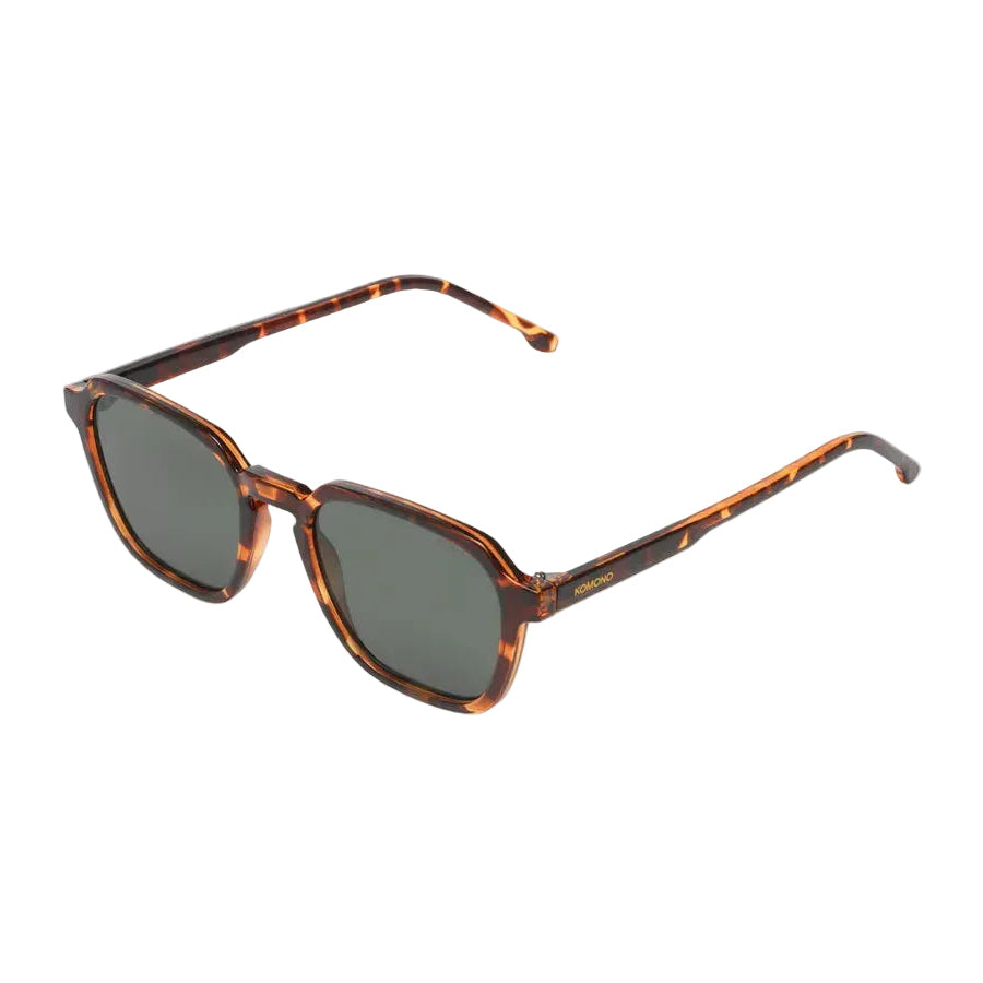 Zonnebril Matty Havana met groen getinte glazen en Havana montuur
