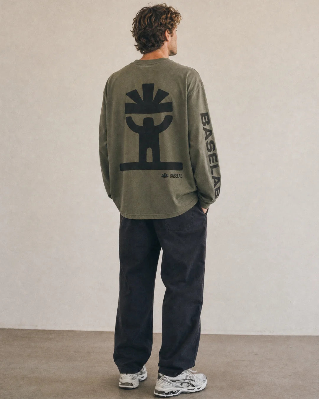 Baselab ascent longsleeve army green - lab10menswear.nl