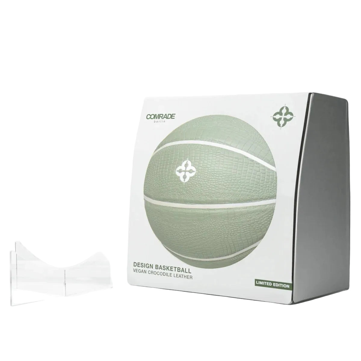 Designbasketbal in mintgroene Croco-doos