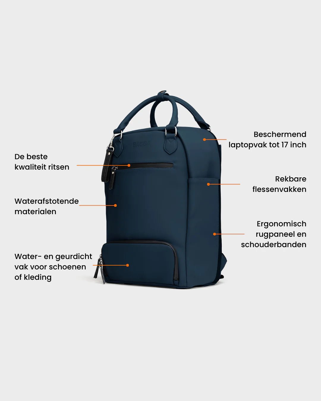 De Backpack - Navy - Bagga | LAB10STREETWEAR