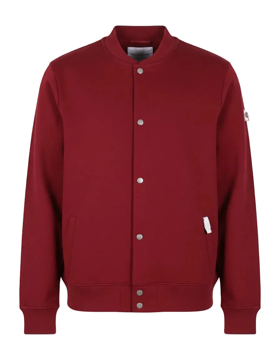 Bordeaux bomberjack van Flow & Grow met knoopsluiting en steekzakken LAB10MENSWEAR.NL