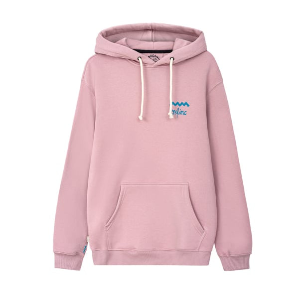 Roze hoodie met capuchon en trekkoord, klein borstlogo
