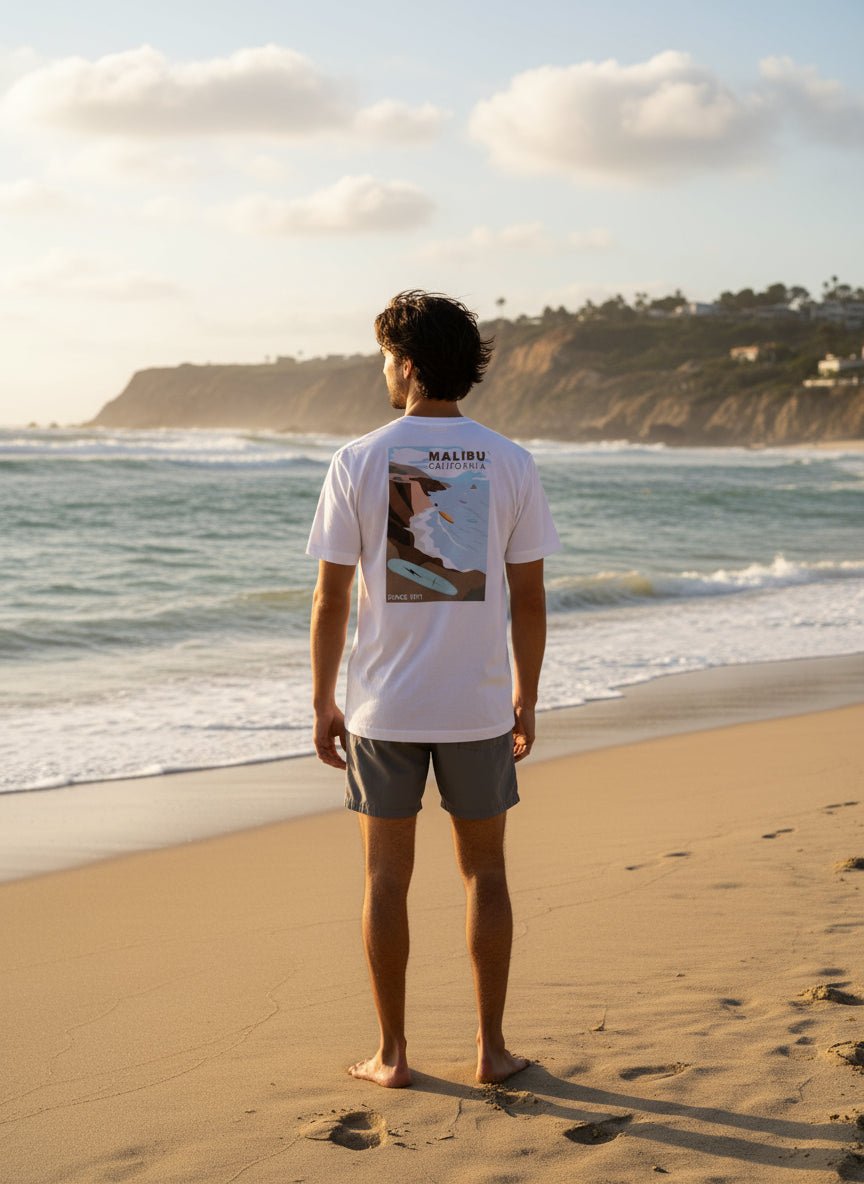 Malibu California T-Shirt - Off White - Lightning Bolt | LAB10STREETWEAR
