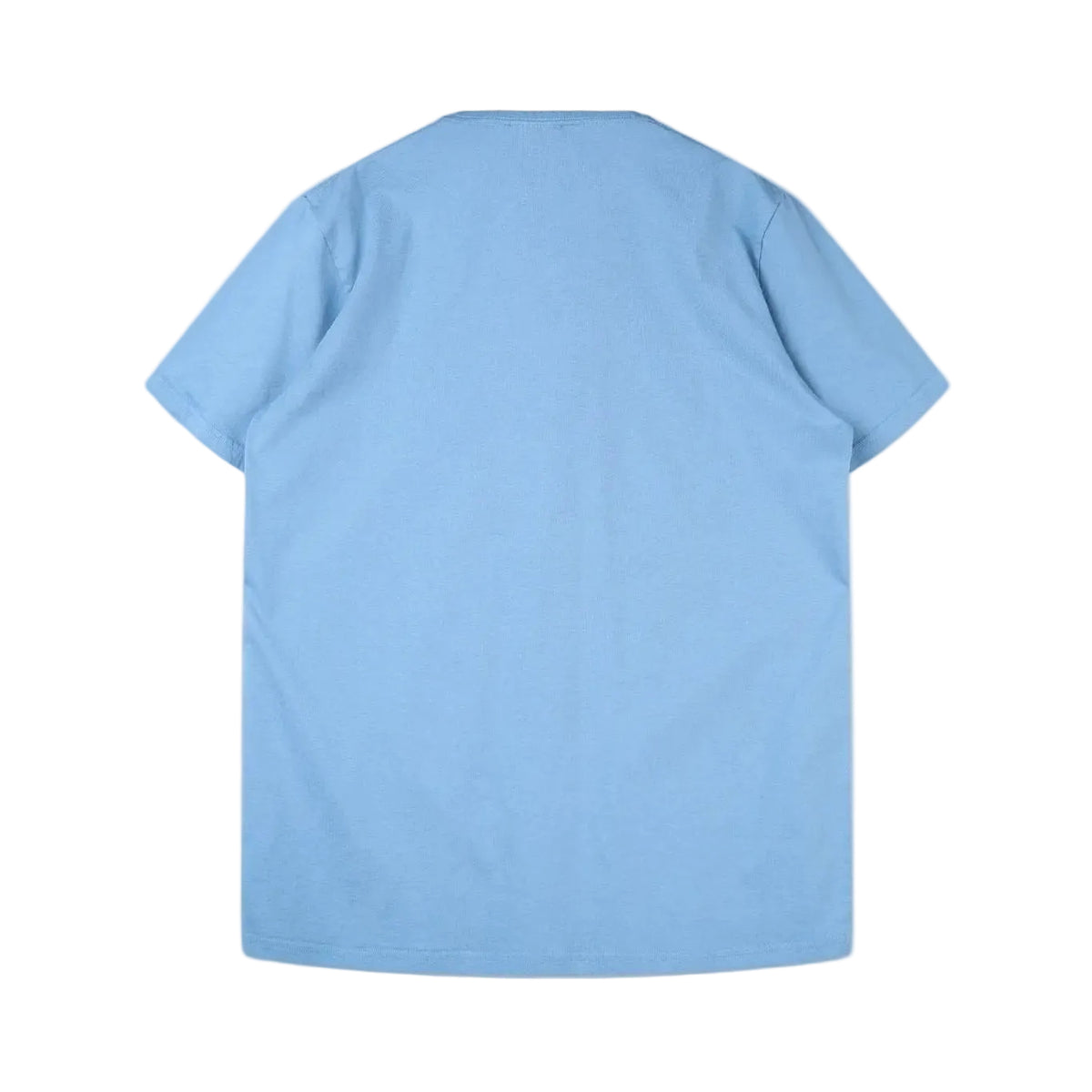 Blauw T-shirt met ronde hals, effen achterkant