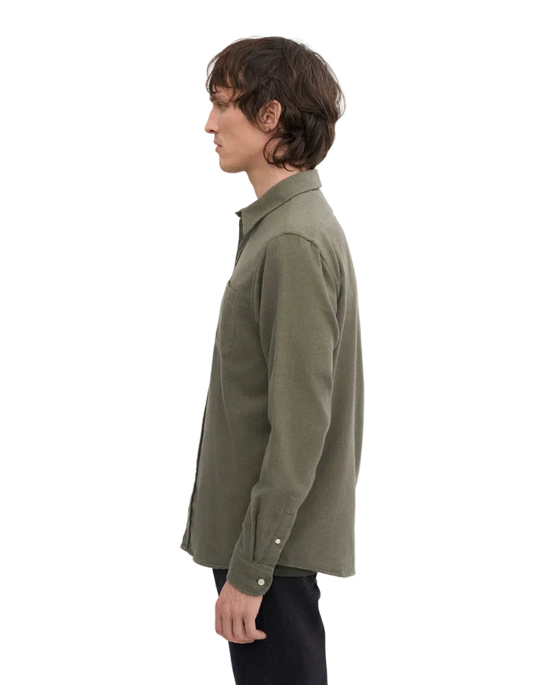 Colorfulstandard Organic Flannel Shirt - Dusty Olive -lab10menswear.nl