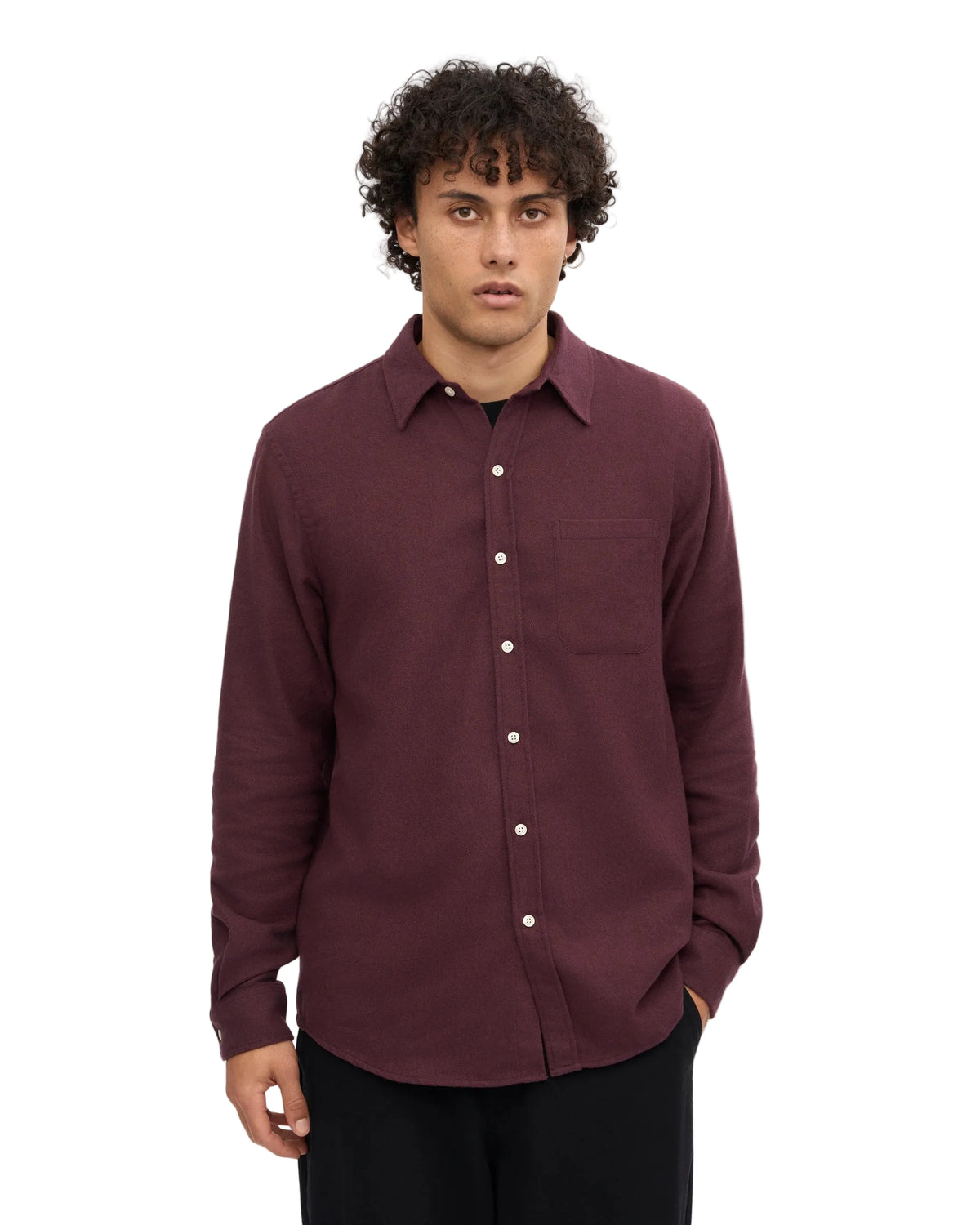 Colorfulstandard Organic Flannel Shirt - Oxblood Red -Lab10menswear.nl