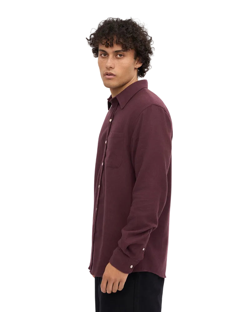 Colorfulstandard Organic Flannel Shirt - Oxblood Red -Lab10menswear.nl