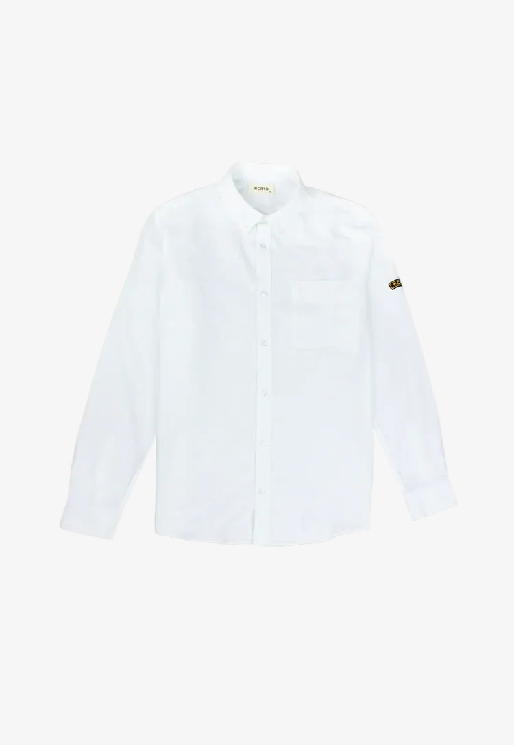 Oxford Shirt Badge - Wit - Ecmo | LAB10STREETWEAR
