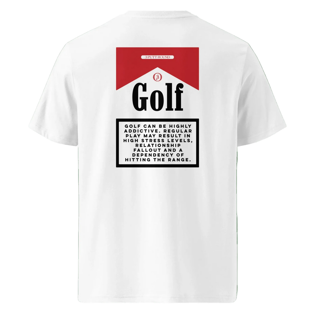 Wit T-shirt met rode en zwarte rugprint 'Golf'