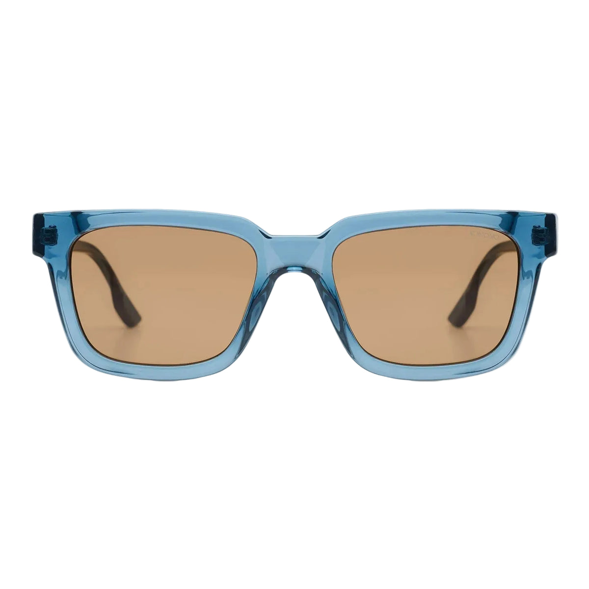 Blauwe zonnebril met bruine glazen en dikke montuurvorm LAB10MENSWEAR.NL