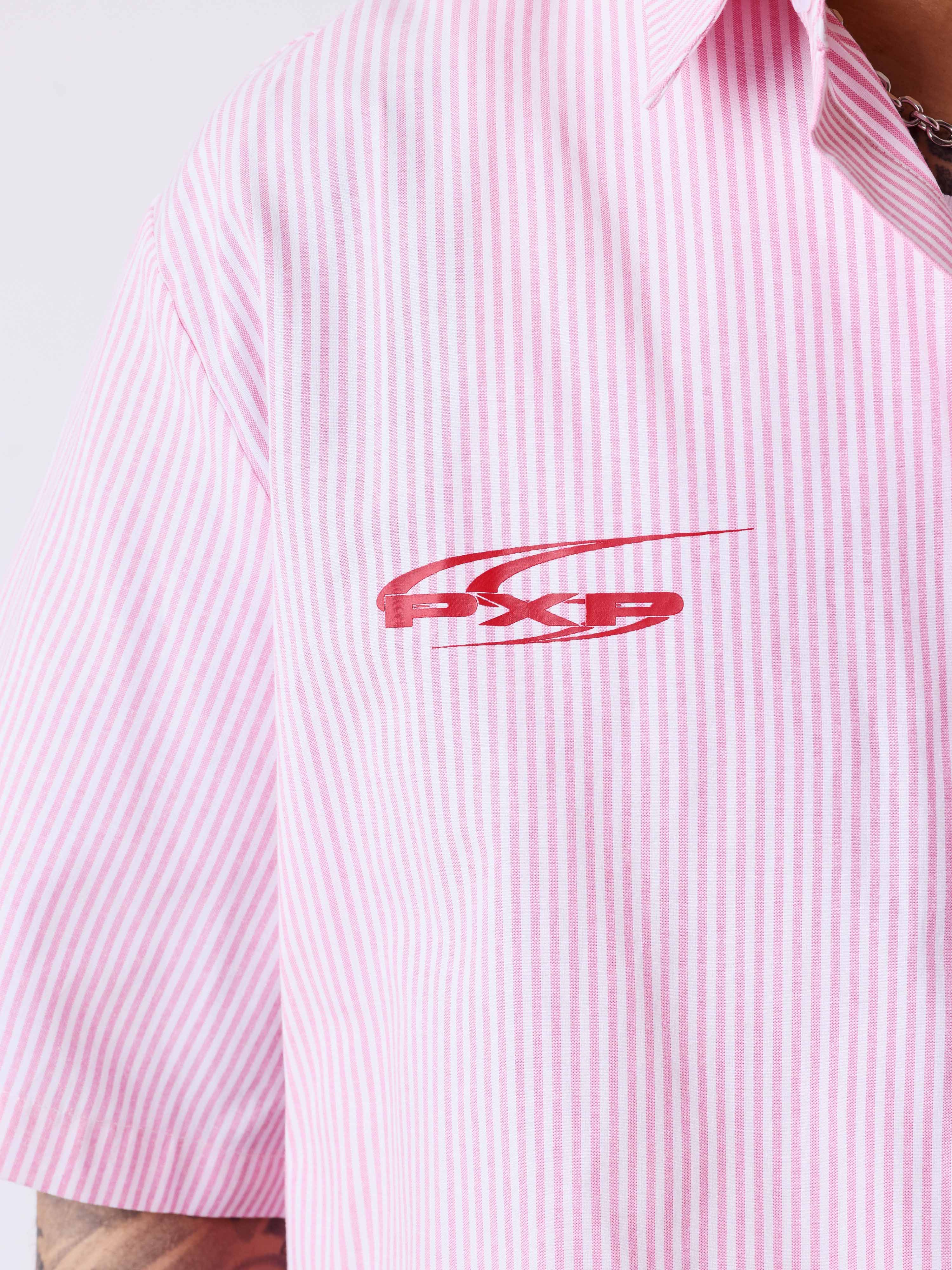 Gestreept overhemd met korte mouwen - PXP | LAB10STREETWEAR