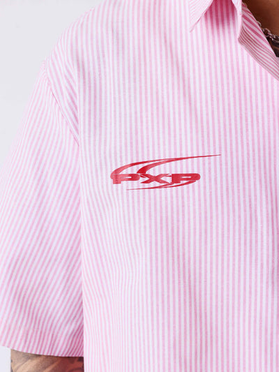 Gestreept overhemd met korte mouwen - PXP | LAB10STREETWEAR
