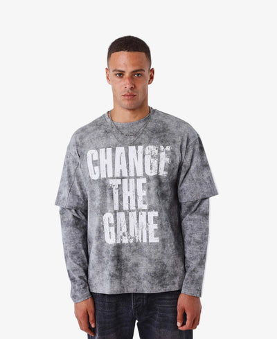 Longsleeve Shirt Vintage Effect Grijs - PXP | LAB10STREETWEAR