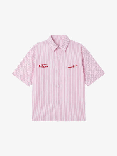 Gestreept overhemd met korte mouwen - PXP | LAB10STREETWEAR