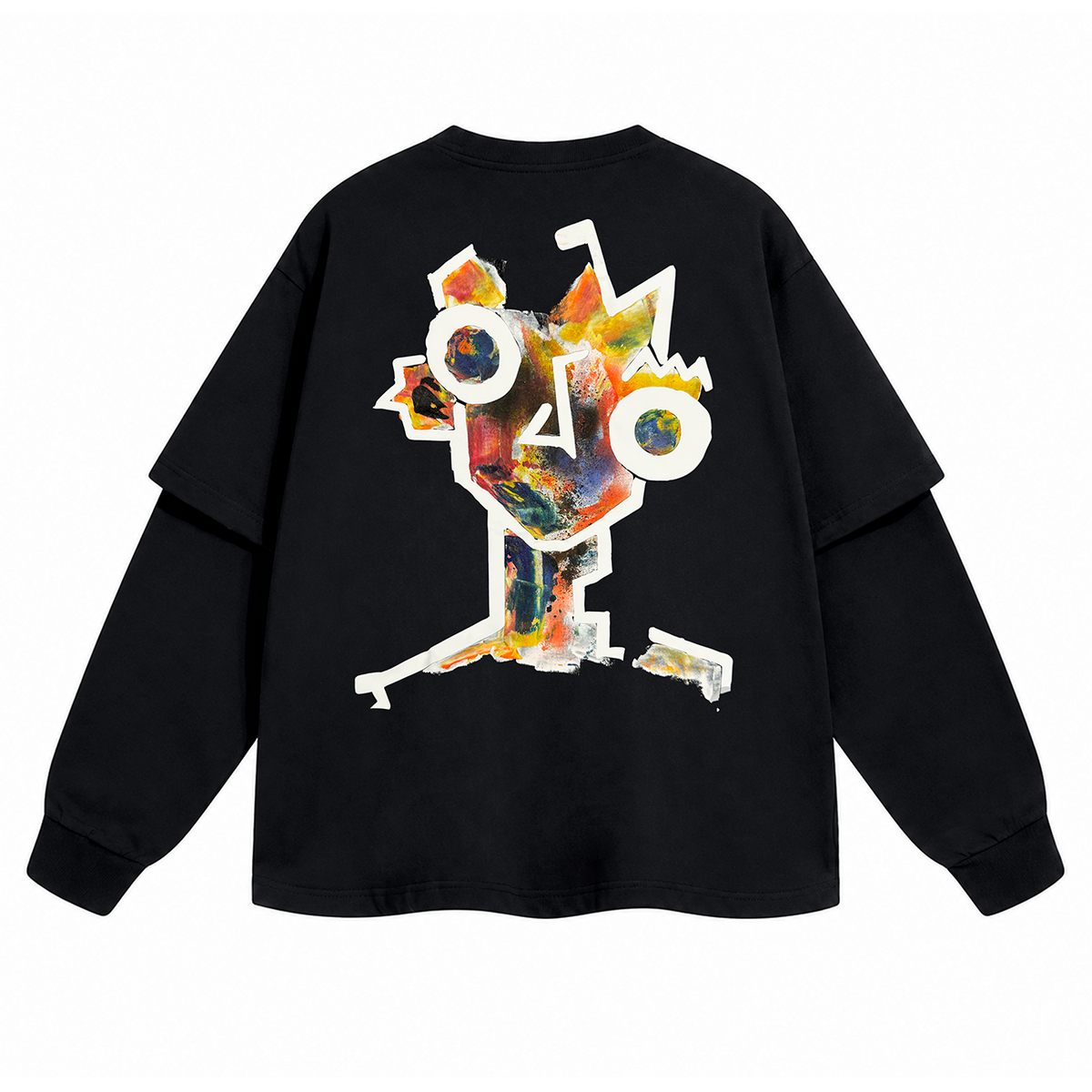 steven blanco Fora da Tela Double Sleeve T-shirt - Black