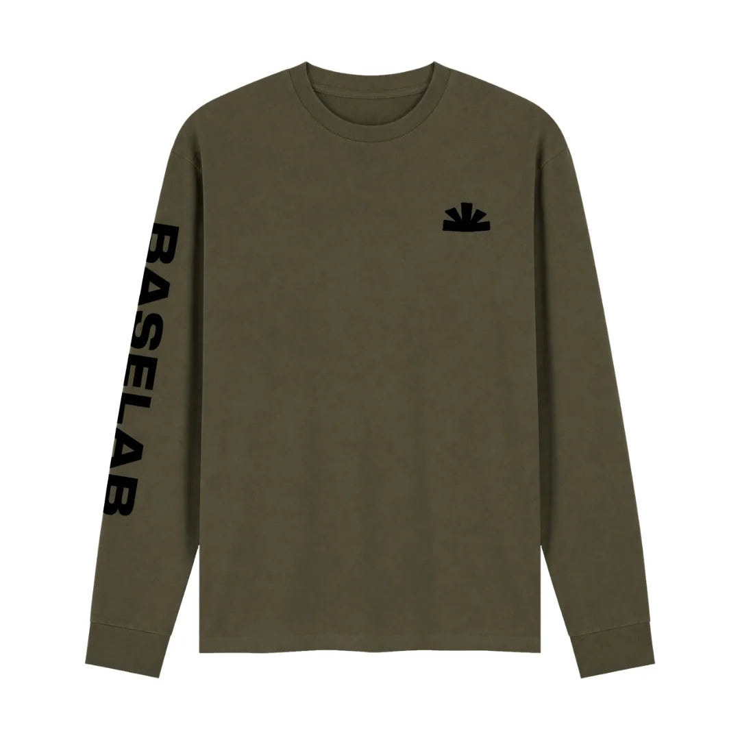 Baselab ascent longsleeve army green - lab10menswear.nl