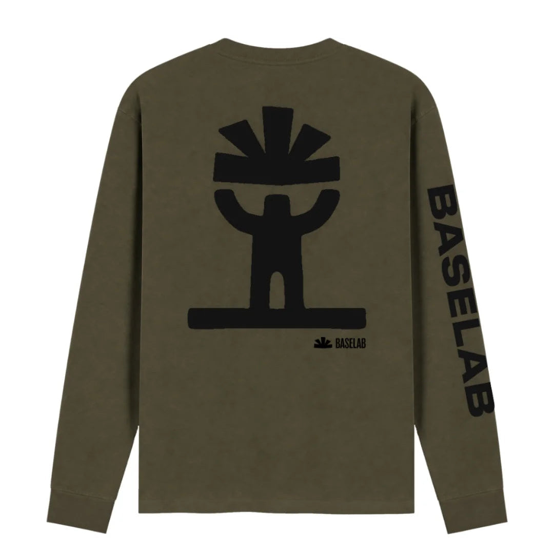 Baselab ascent longsleeve army green - lab10menswear.nl