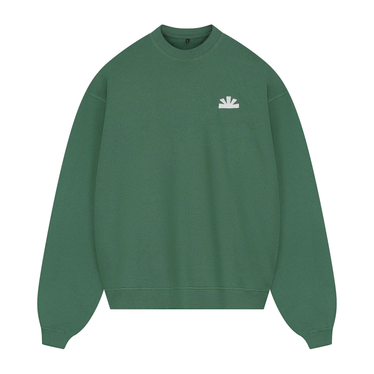 Groene sweater met ronde rugprint en DB-logo, lange mouwen en ronde hals