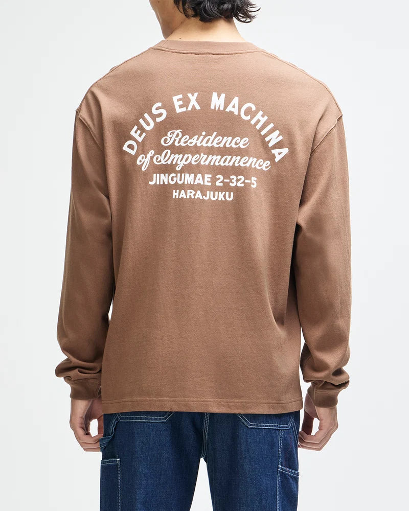 Deus Harajuku Sign Longesleeve - Bison Brown - lab10menswear.nl
