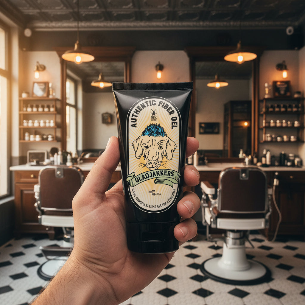 Authentic Fiber-gel tube in hand, voorzijde met hondenlabel