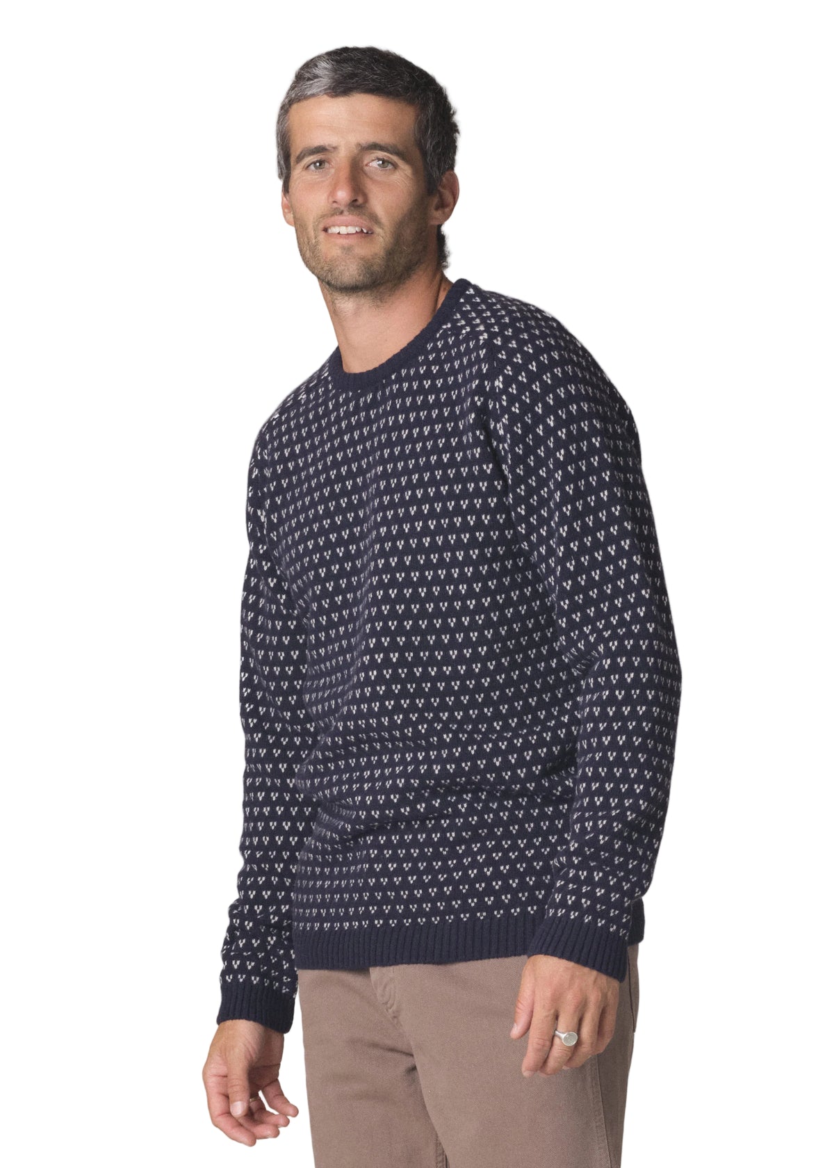 Klitmoller Hugo Knit - Navy - Cream - lab10menswear.nl