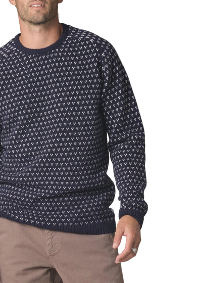 Klitmoller Hugo Knit - Navy - Cream - lab10menswear.nl
