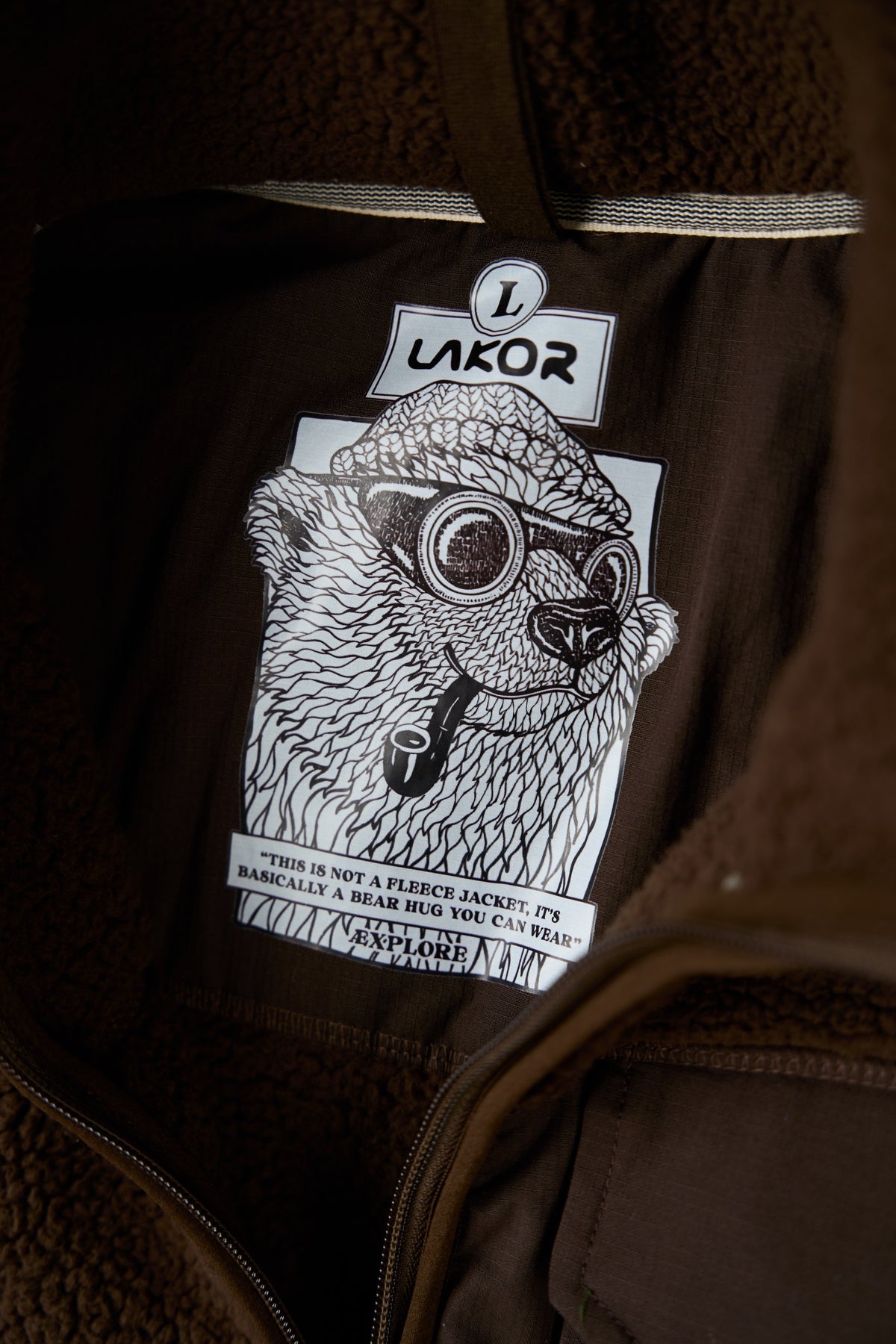 Lakor Bear Sherpa Jacket - Coffee Bean - lab10menswear.nl