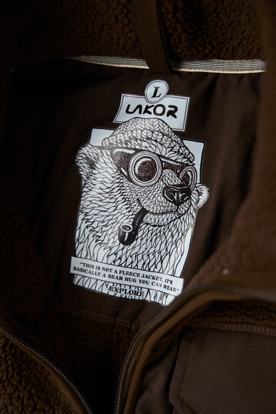 Lakor Bear Sherpa Jacket - Coffee Bean - lab10menswear.nl