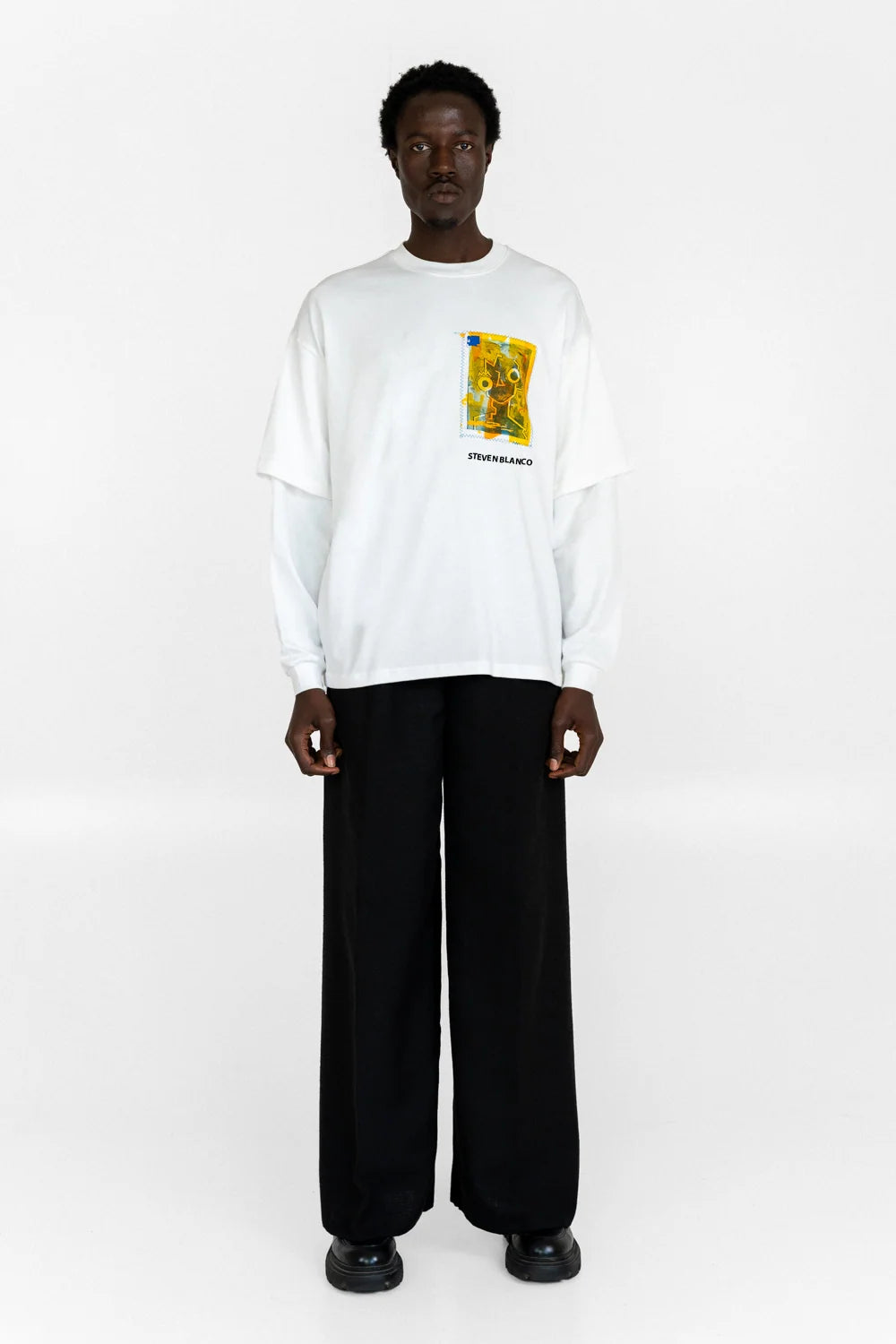 steven blanco Fora da Tela Double Sleeve T-shirt White