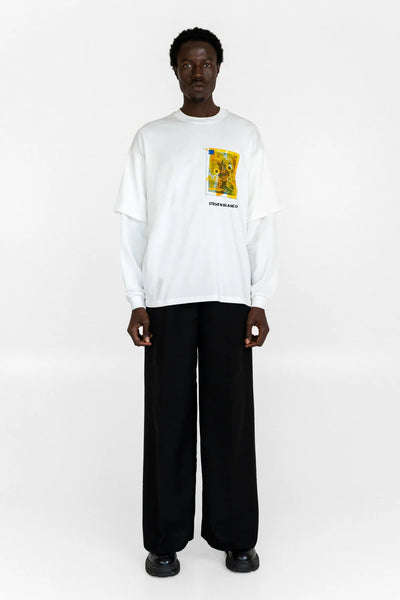 steven blanco Fora da Tela Double Sleeve T-shirt White