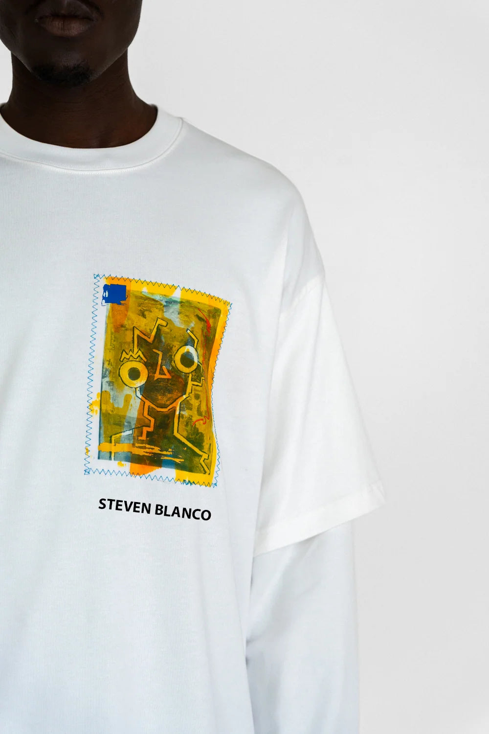 steven blanco Fora da Tela Double Sleeve T-shirt White