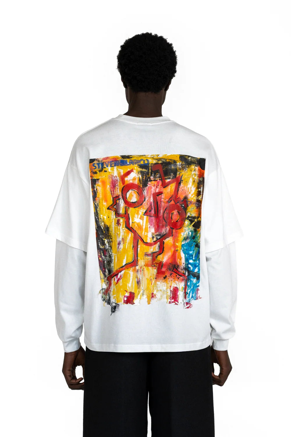 steven blanco Fora da Tela Double Sleeve T-shirt White
