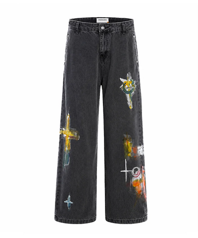 steven blanco The Brushstroke Denim Jeans - Dark Grey