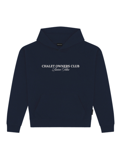 Baron Filou Oversized Backprint Hoodie Car With Skis - Oxford Blue
