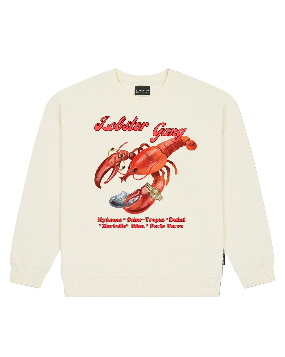 Baron Filou Oversized Pullover Lobster Gang - Offwhite
