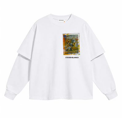steven blanco Fora da Tela Double Sleeve T-shirt White
