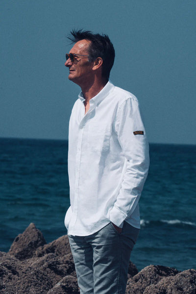 Oxford Shirt Badge - Wit - Ecmo | LAB10STREETWEAR