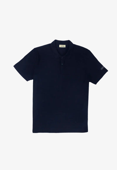 Supima® Badge Polo Shirt - Navy - Ecmo | LAB10STREETWEAR