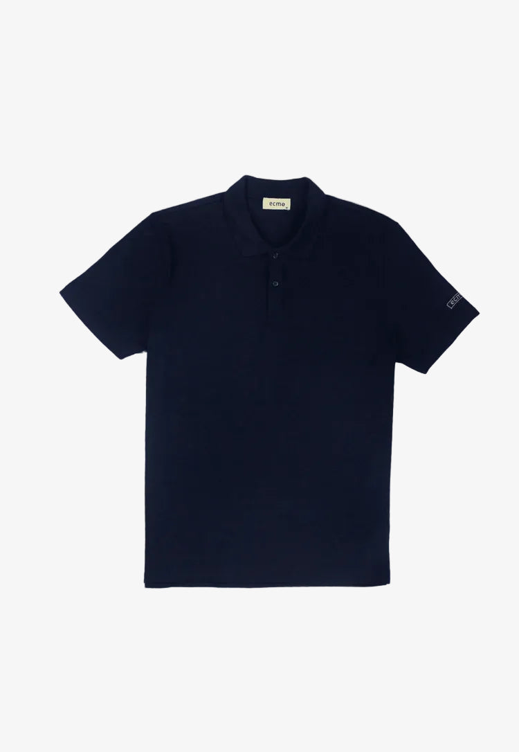 Supima® Badge Polo Shirt - Navy - Ecmo | LAB10STREETWEAR